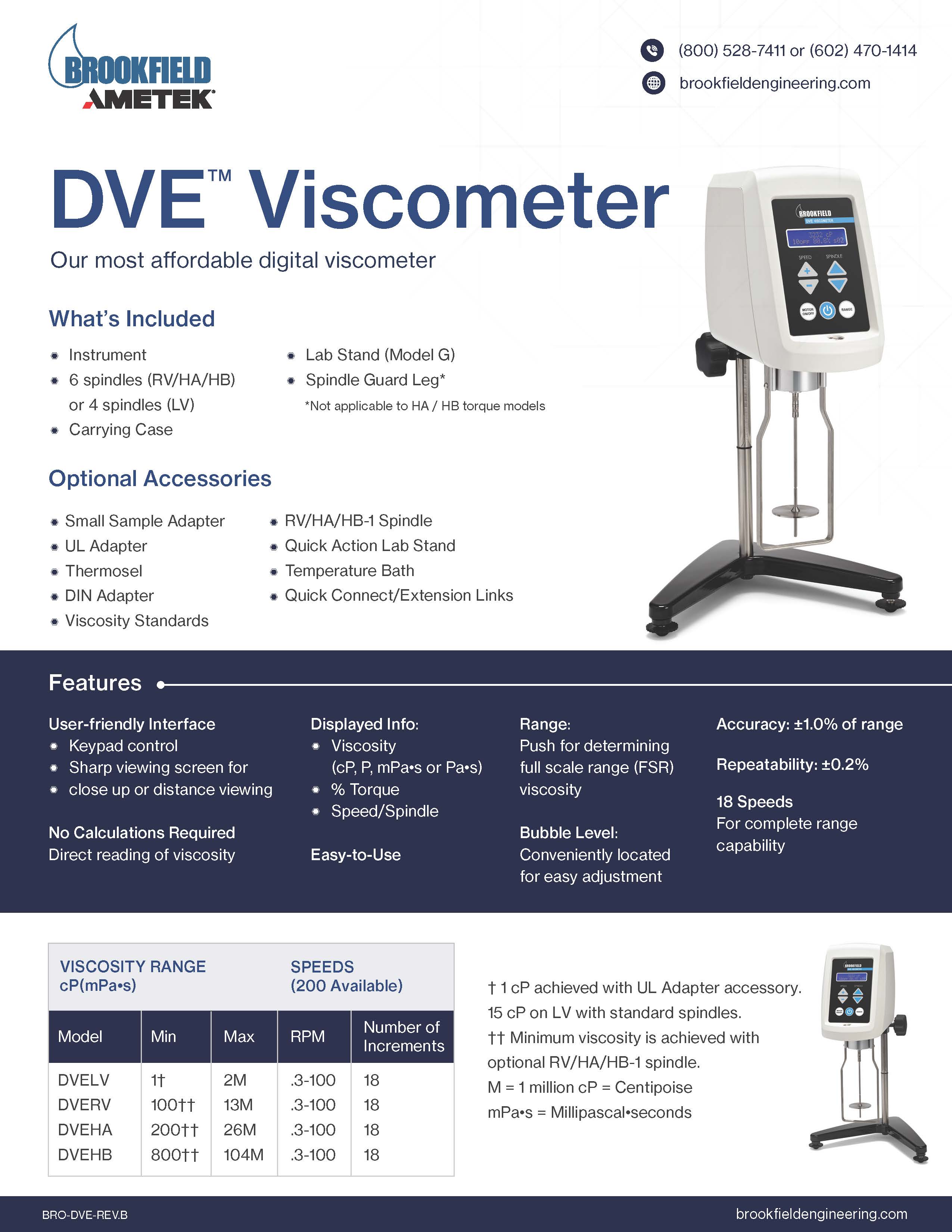 Brookfield DV-E dijital viskozimetre